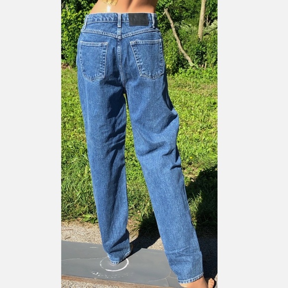 VTG 90s New York & Co High Rise Tapered Leg Distressed Denim Mom Jeans~8~EUC - Picture 4 of 8